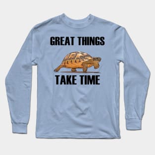 Great Things Take Time Plodding Tortoise Cut Out Long Sleeve T-Shirt